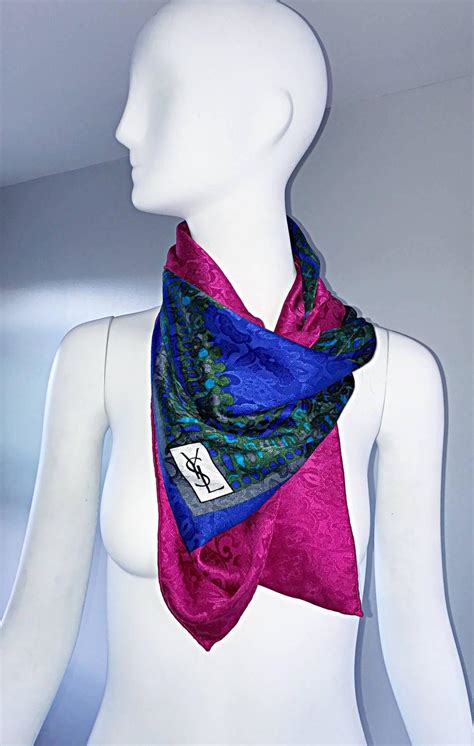 70s ysl scarf|Vintage Yves Saint Laurent Scarves .